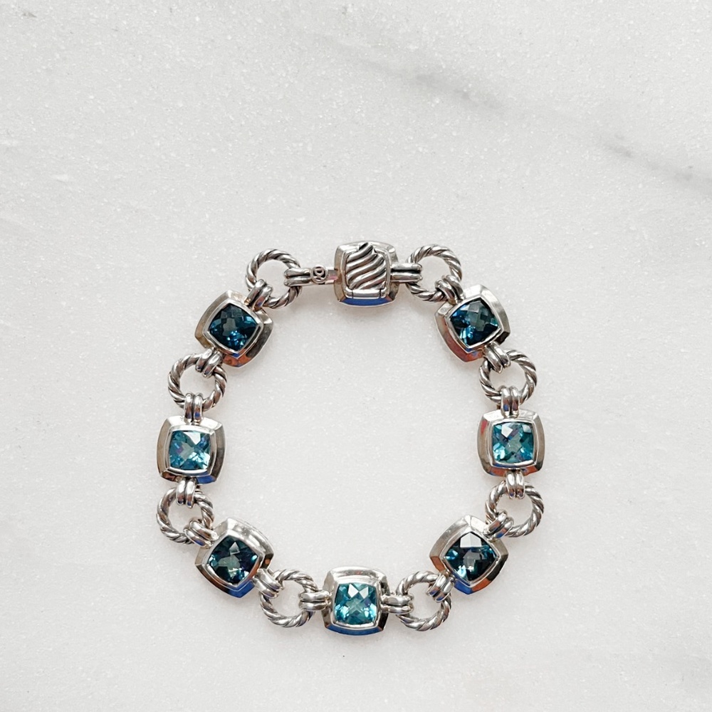 David Yurman Blue Topaz Renaissance Bracelet 7"